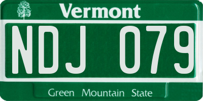 VT license plate NDJ079