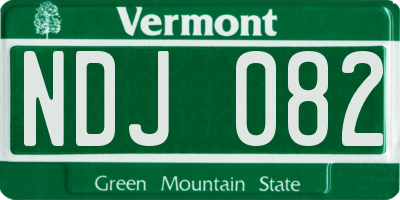 VT license plate NDJ082