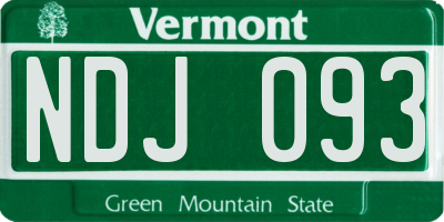 VT license plate NDJ093