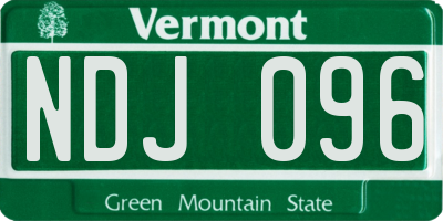 VT license plate NDJ096