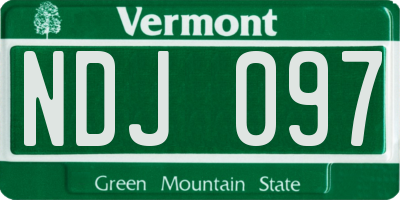 VT license plate NDJ097