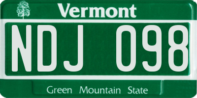 VT license plate NDJ098