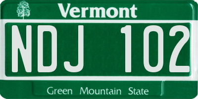 VT license plate NDJ102