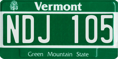 VT license plate NDJ105