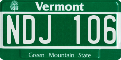 VT license plate NDJ106