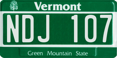 VT license plate NDJ107