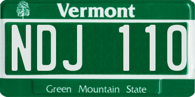 VT license plate NDJ110