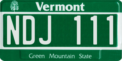 VT license plate NDJ111