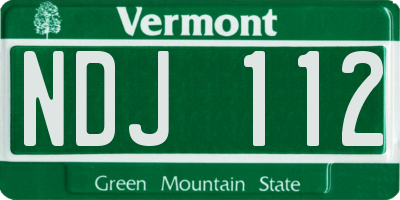VT license plate NDJ112