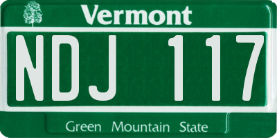 VT license plate NDJ117