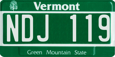 VT license plate NDJ119