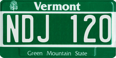 VT license plate NDJ120