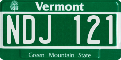 VT license plate NDJ121