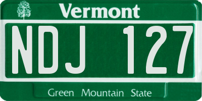 VT license plate NDJ127
