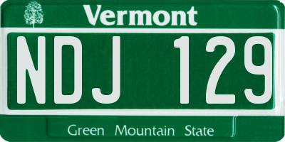 VT license plate NDJ129