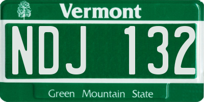 VT license plate NDJ132