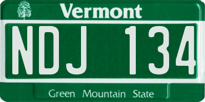 VT license plate NDJ134
