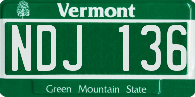 VT license plate NDJ136