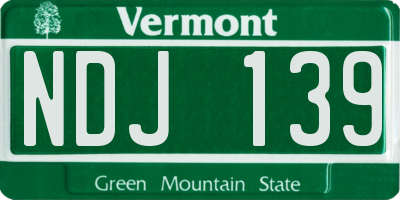 VT license plate NDJ139