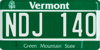 VT license plate NDJ140
