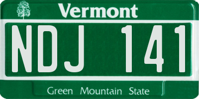 VT license plate NDJ141