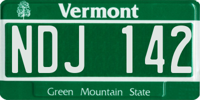 VT license plate NDJ142