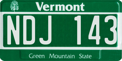VT license plate NDJ143