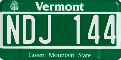 VT license plate NDJ144