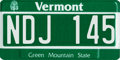 VT license plate NDJ145