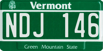 VT license plate NDJ146