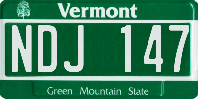 VT license plate NDJ147