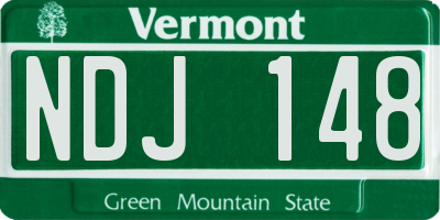 VT license plate NDJ148