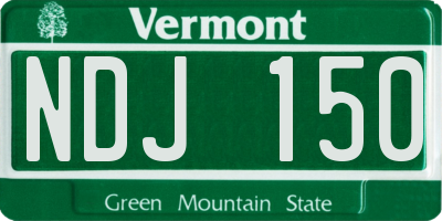 VT license plate NDJ150