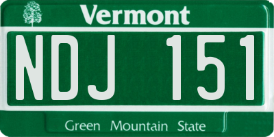 VT license plate NDJ151