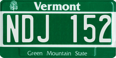 VT license plate NDJ152