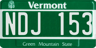 VT license plate NDJ153