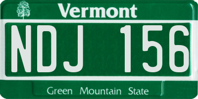 VT license plate NDJ156