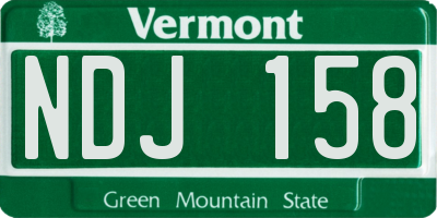 VT license plate NDJ158