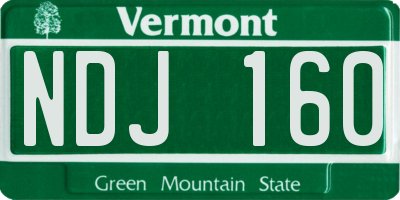 VT license plate NDJ160