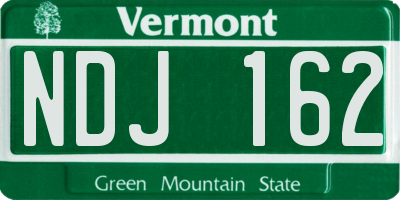 VT license plate NDJ162