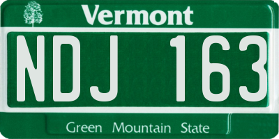 VT license plate NDJ163