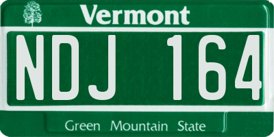 VT license plate NDJ164
