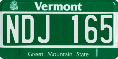 VT license plate NDJ165