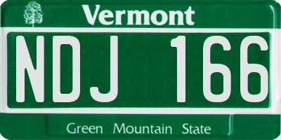 VT license plate NDJ166