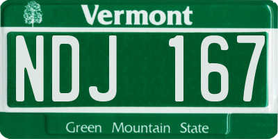 VT license plate NDJ167