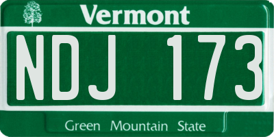 VT license plate NDJ173