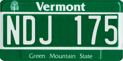 VT license plate NDJ175