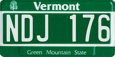 VT license plate NDJ176