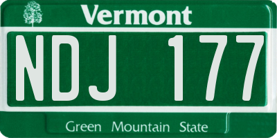 VT license plate NDJ177