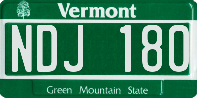VT license plate NDJ180